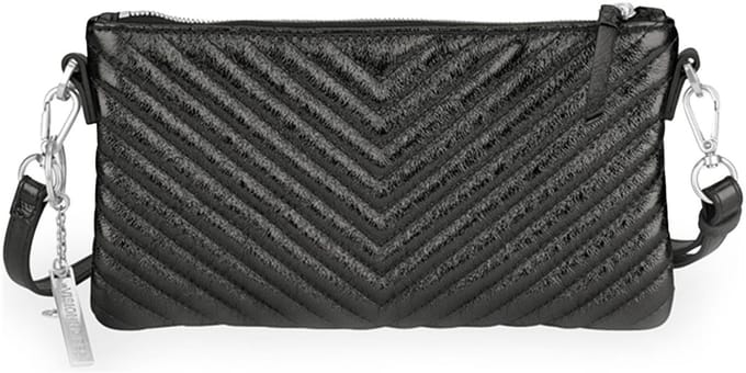 LES VISIONNAIRES Alice Portemonnee Leder 27 cm - Dames - black metallic