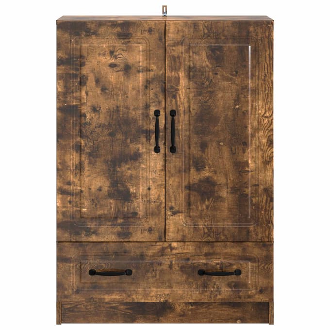 vidaXL - Dressoir - met - lade - Gerookt - eiken - 66 - x - 34,5 - x - 92 - cm - Bewerkt - hout