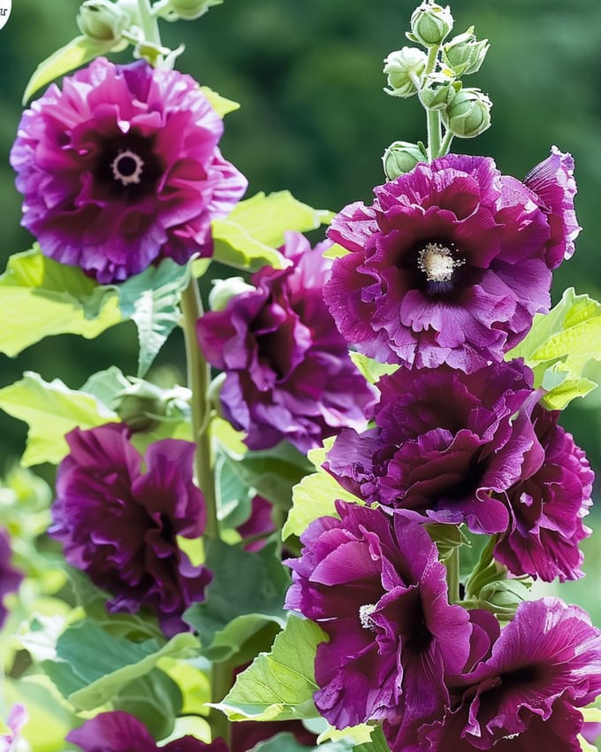2 sets - Stokroos Zaden Chater's Deep Purple Alcea Rosea Tweejarig