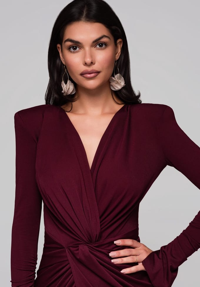 LARICA Jurk - Rits - Jurk Bordeaux XS