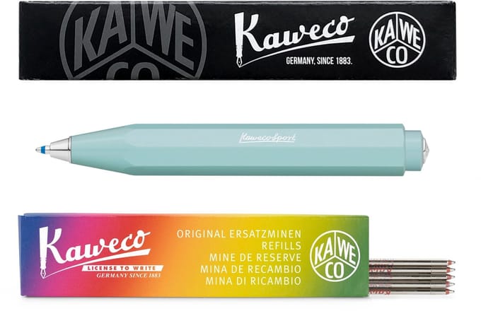 Kaweco - Balpen - Skyline Sport - Mint - Met doosje Balpenvullingen MEDIUM ROOD