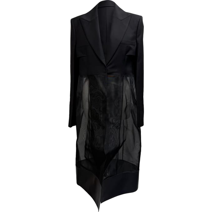 Givenchy getailleerde jas met uitsnijdingen in zwarte wol