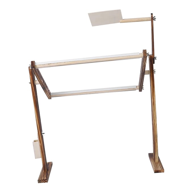 Antiek Houten Borduurstandaard Rek Verstelbare Hoogte Kruissteek Frame Naai Handwerk Accessoire white