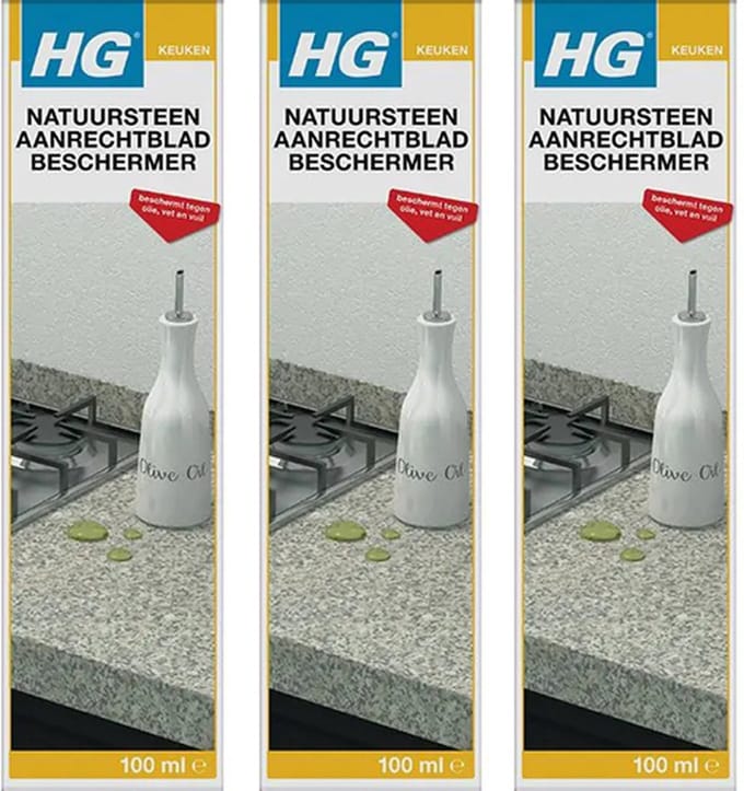 HG natuursteen aanrechtbladbeschermer - 3 Stuks + Gratis KD Spons