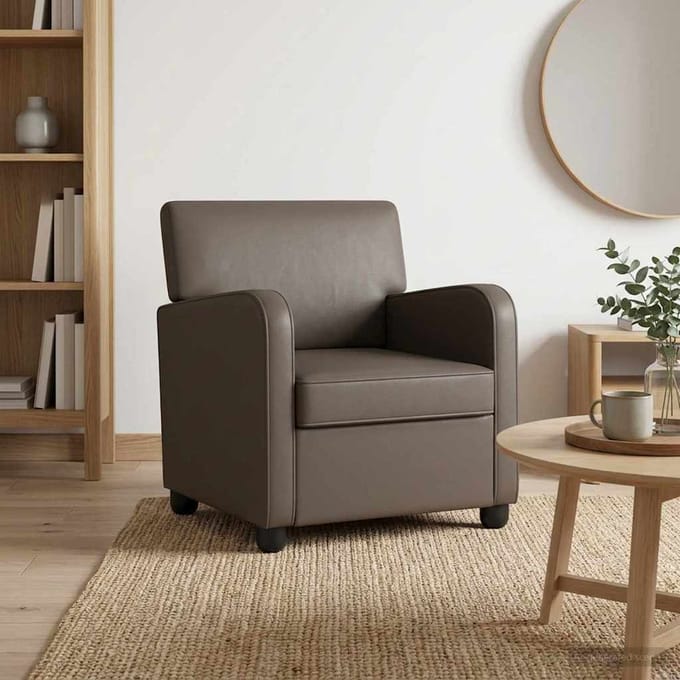 vidaXL - Fauteuil - Glanzend - Bruin - Kunstleer