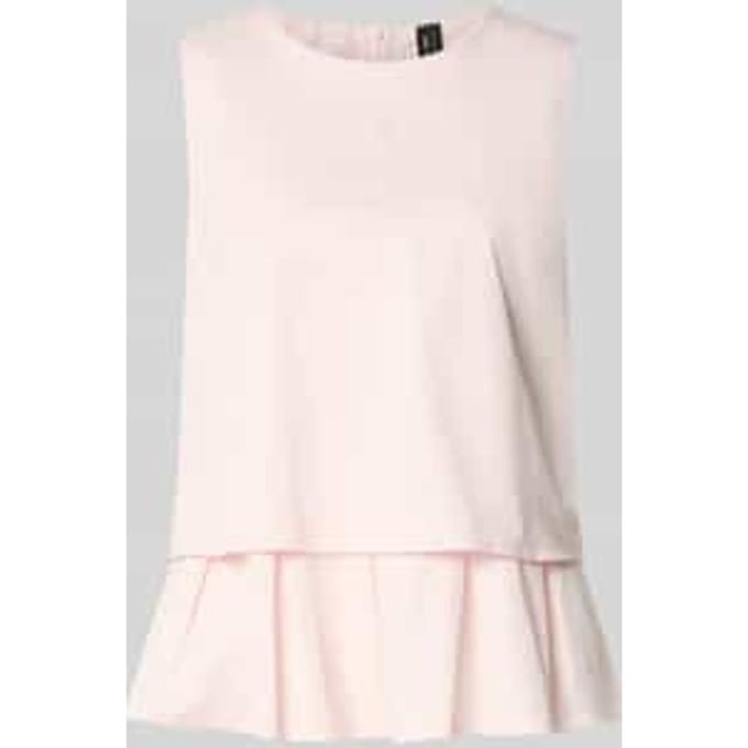Blouses T-shirt met volantrand en ronde halsuitsnijding