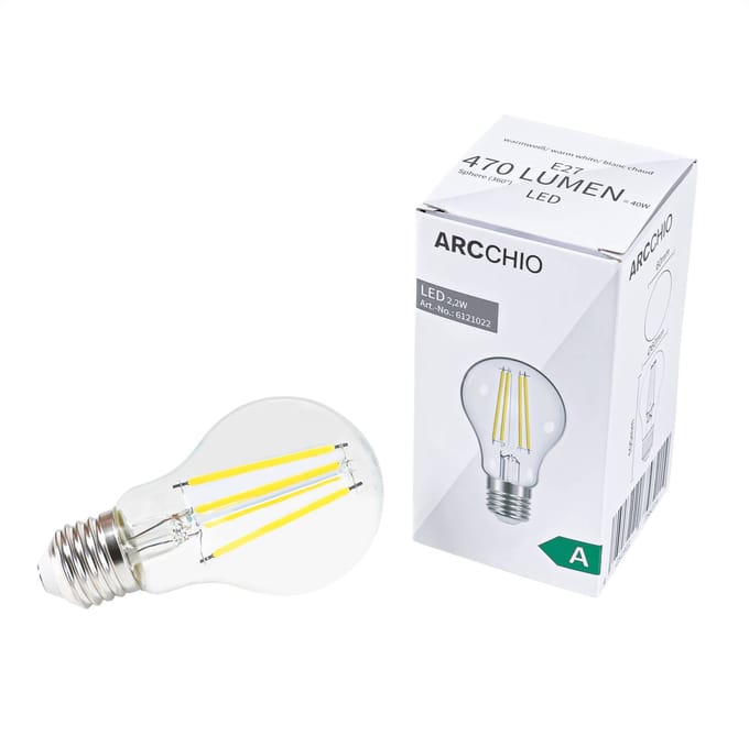 Arcchio LED filament lamp, E27, 2,2 W, helder, 3.000 K