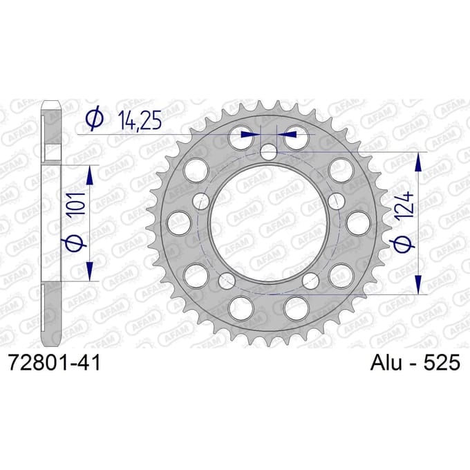 Aluminium tandwiel achter Afam 525 41 dents