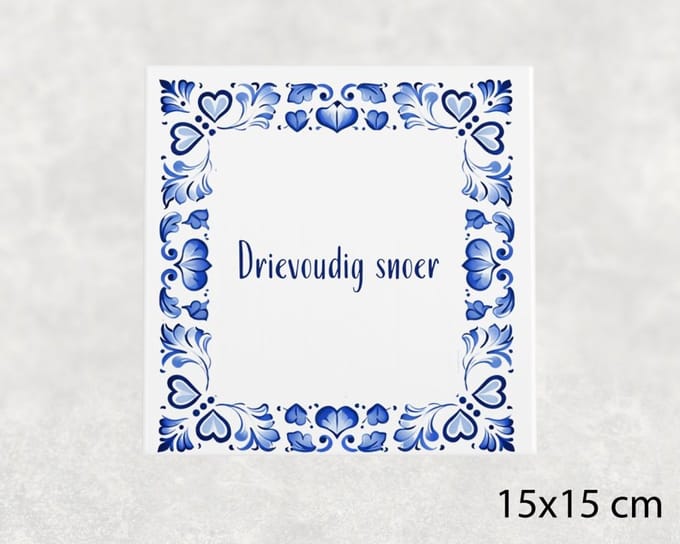 Spreuk tegel 15x15 cm Drievoudig snoer