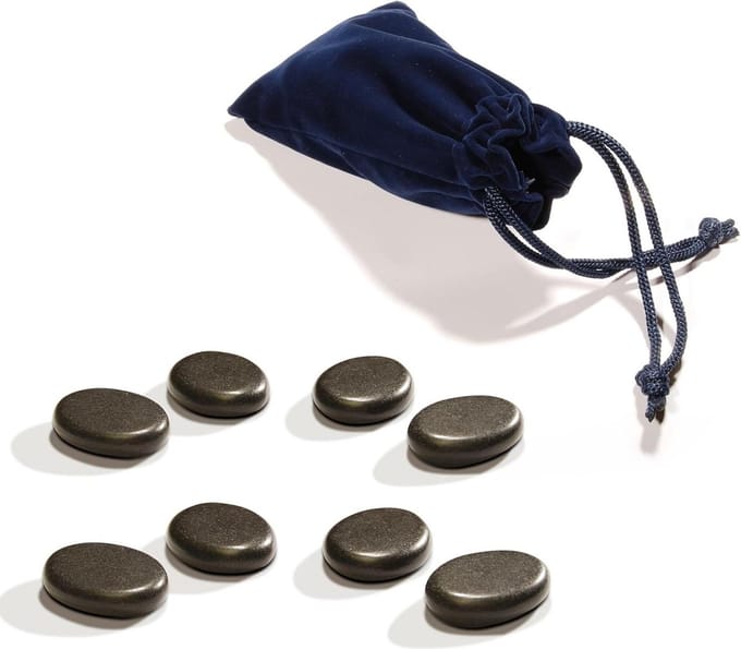 Hot Stone Massage Set - Basalt Stone Teh - 8-delige set (3.8cm x 2.5cm x 0.8cm)