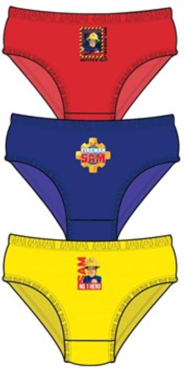 Brandweerman Sam Jongens Onderbroeken - 3 Stuks - Slips - Rood/Blauw/Geel - Maat 92/98