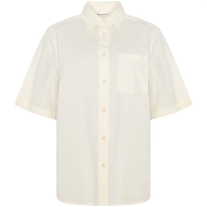 Dameshemd KnowledgeCotton Apparel Loose Seersucker