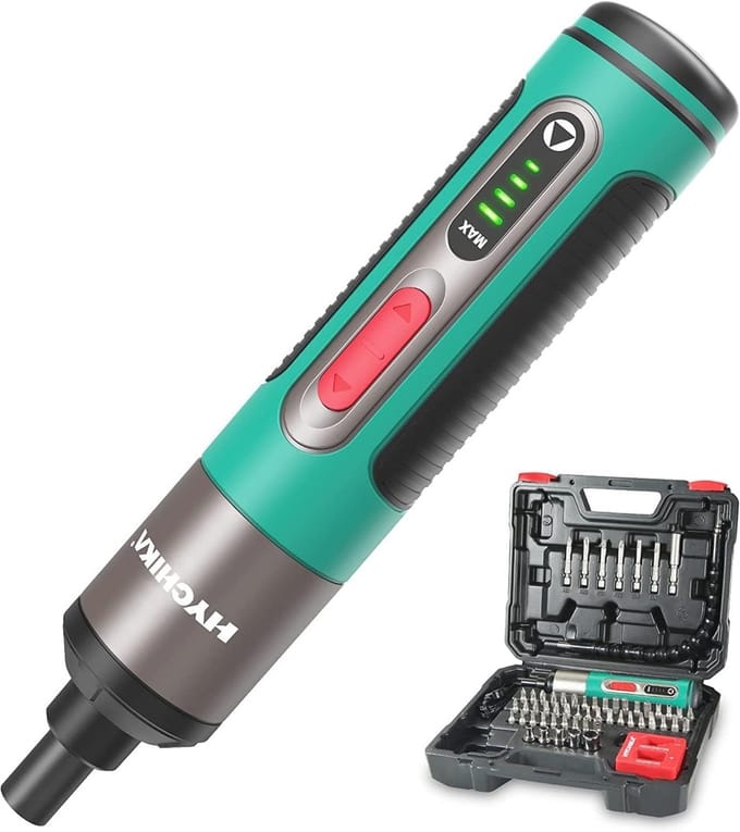 Draadloze Accuschroevendraaier met 57 Accessoires en LED Verlichting - 3.6V, 2000mAh, 4 Snelheden
