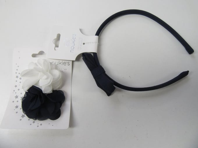 noukie's , diadeem+ haarspeldjes , marine , wit