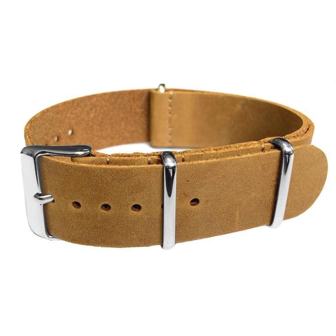 NATO Horlogeband Vintage Leer Lichtbruin 20mm