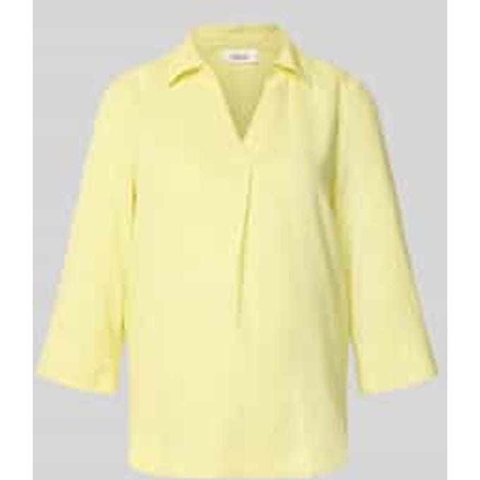 Linnen gemengde blouse met 3/4 mouwen en kraag voor dames s.Oliver