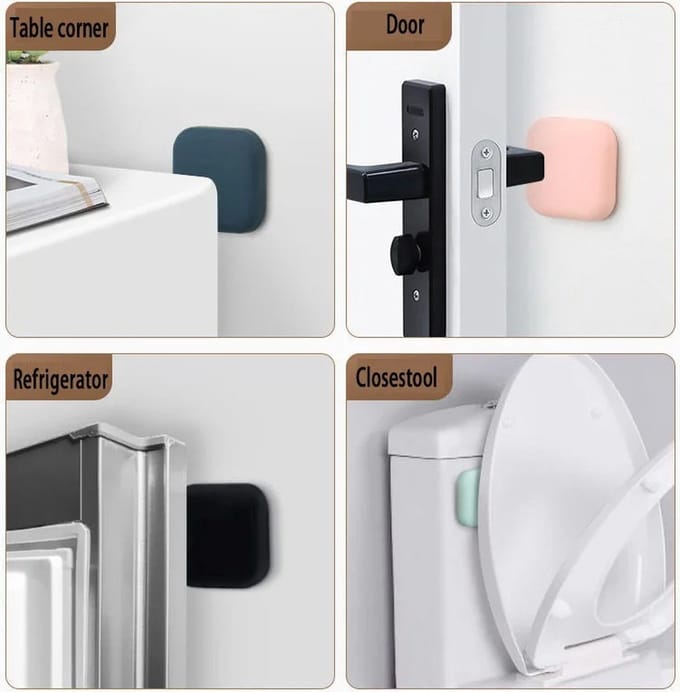 Siliconen Deurstopper - Deurbeschermer - Muurbescherming - Deurklink - Stoot rubber - Zelfklevend - Set van 2 - Roze