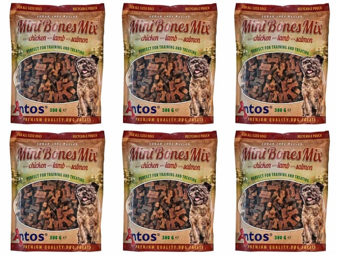 6 x 500 Gram Mini Soft Treats Kip Lam Zalm Beloningssnacks. Training Snacks Puppy Snack Hondensnacks
