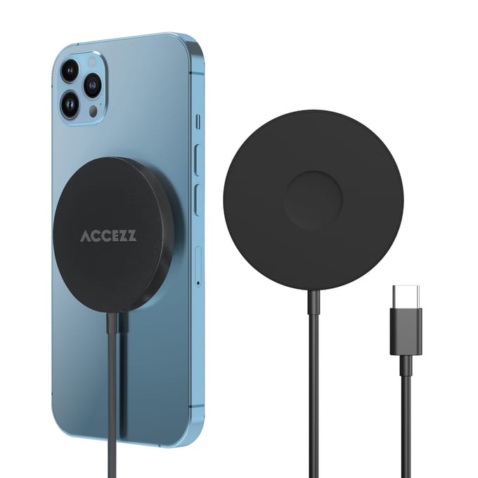 Accezz Draadloze Oplader - Geschikt voor MagSafe - Snellader 15W - USB C Kabel