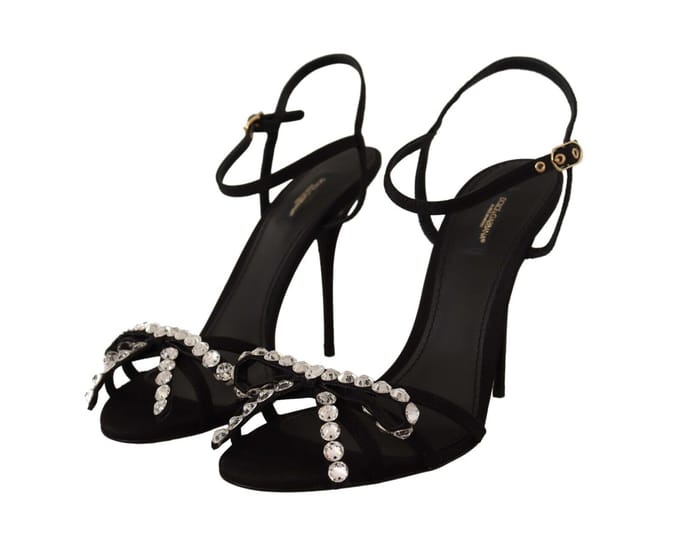 Kristallen Versierde Sandalen Met Enkelsluiting Hakken
