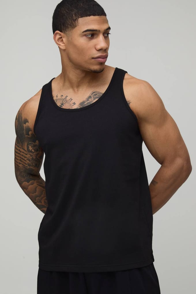 Essential Regular Fit Vest | Black | Size Medium