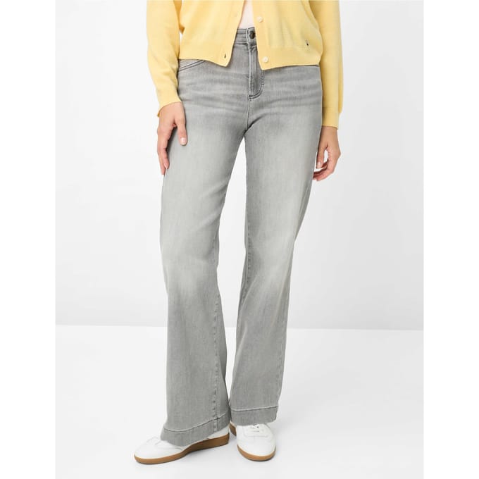 Brax Dames Jeans  Style MAINE USED LIGHT GREY, denim lichtgrijs, maat 40