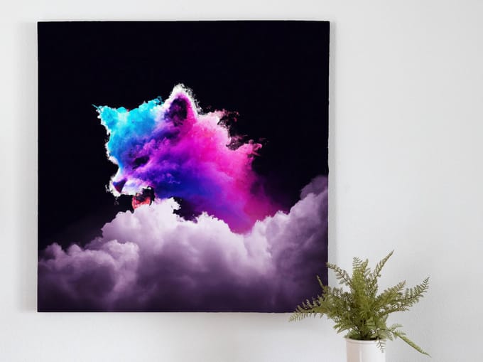 Mystical meow | Mystical Meow | Kunst - 60x60 centimeter op Dibond | Foto op Dibond