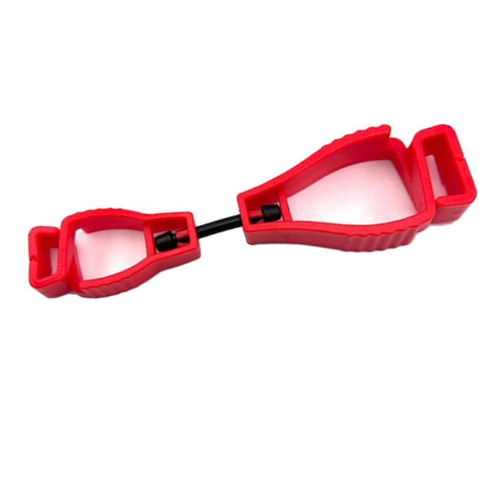 Handschoenenclip van kunststof, antislip, handsfree, multifunctioneel, draagbaar, herbruikbaar, rood red