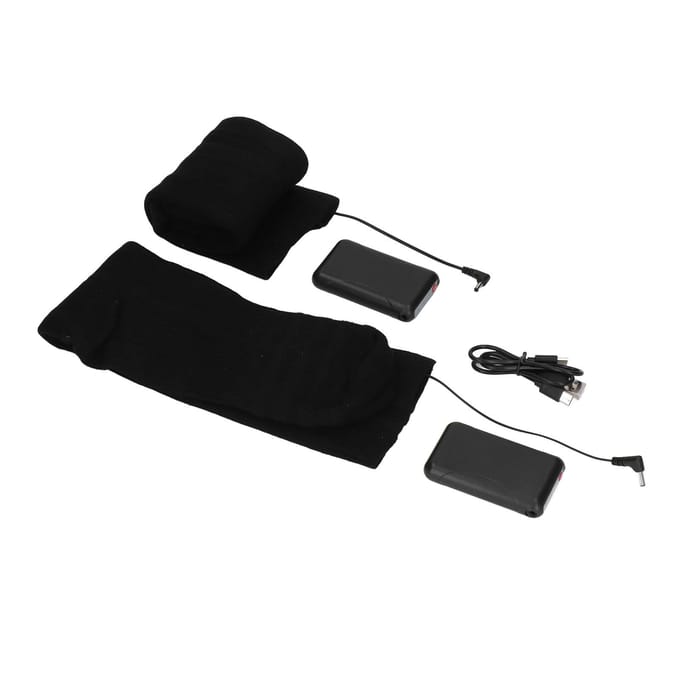 Chaussettes chauffantes double face à température réglable, rechargeables par USB, pour hommes black