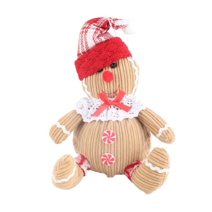 Peperkoek Pluche Knuffel Peperkoekmannetje Pluche Speelgoed Kerstversiering 2pcs bruin