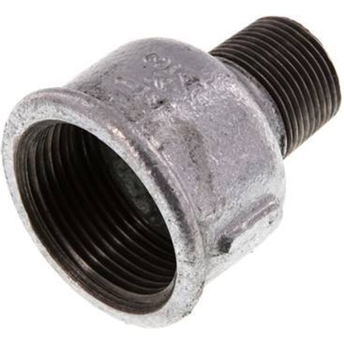 R 3/4'' x Rp 1 1/4'' M/F Verzinkt Gietijzeren Verloopring 25 Bar