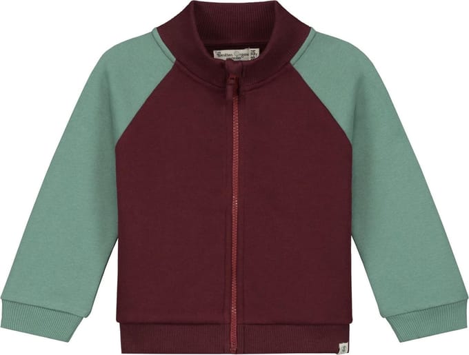 Smitten Organic Eagle Geborduurd Block Color Melange Sweat Jacket