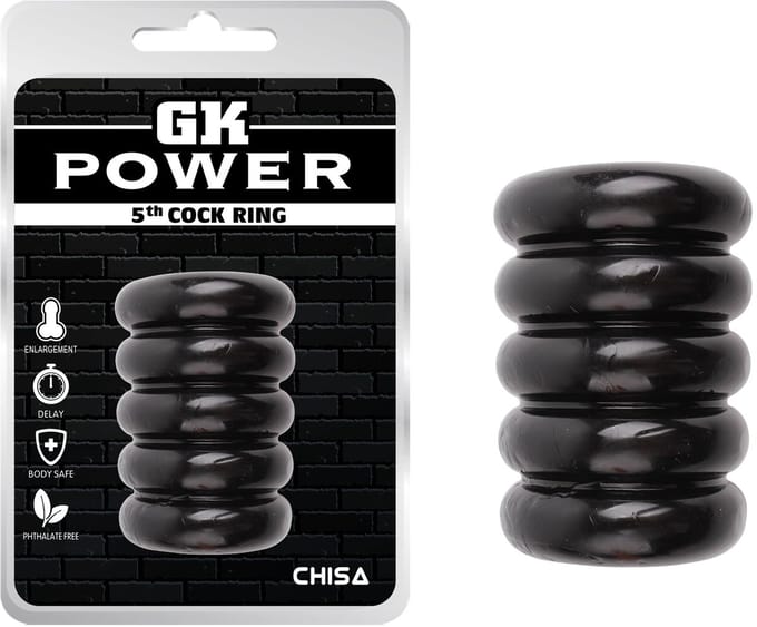 GK Power - 5th Cockring - Rekbaar - Zwart