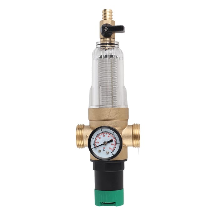 Waterdrukregelaar Messing RVS Filter Waterdrukverlager met Manometer 3 4 Inch Adapter voor RV