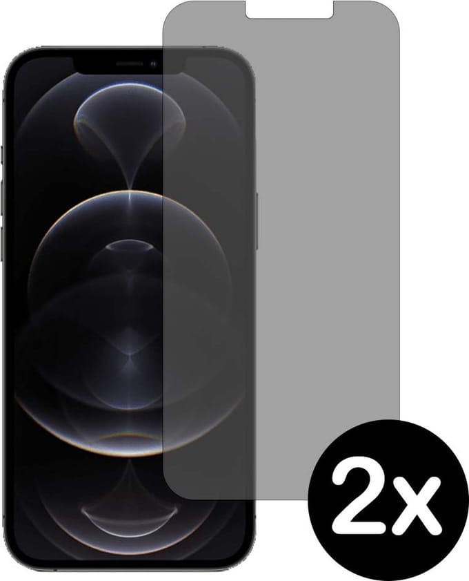 Smartphonica Privacy screenprotector voor iPhone 12 Pro Max tempered glass - 2 stuks geschikt voor iPhone 12 Pro Max