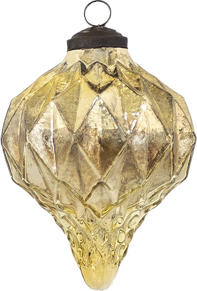 Clayre & Eef Kerstbal Overig Ø 8 cm Goudkleurig Glas Kerstballen