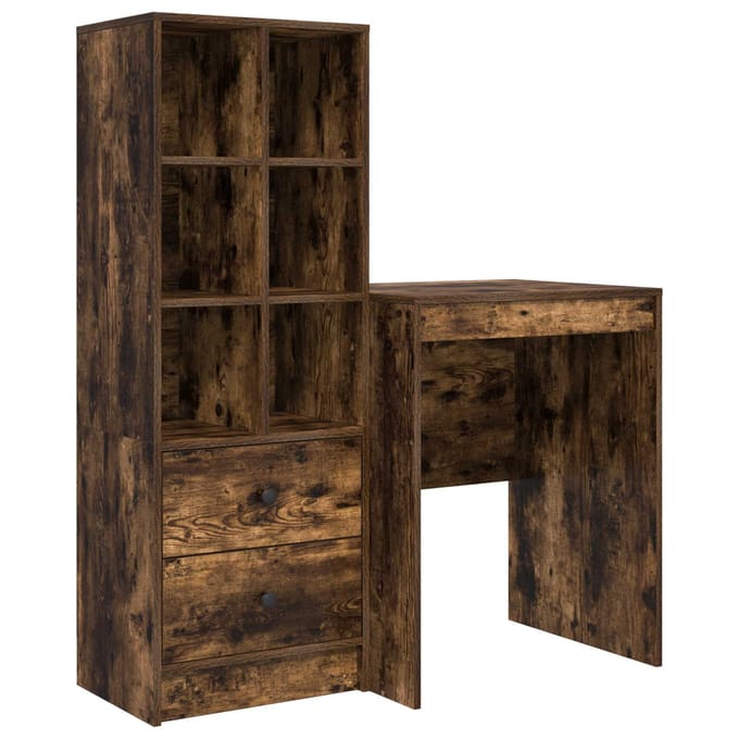 vidaXL - Bureau - Rook - Eiken - 105,5 - x - 50 - x - 127 - cm - 2 - st