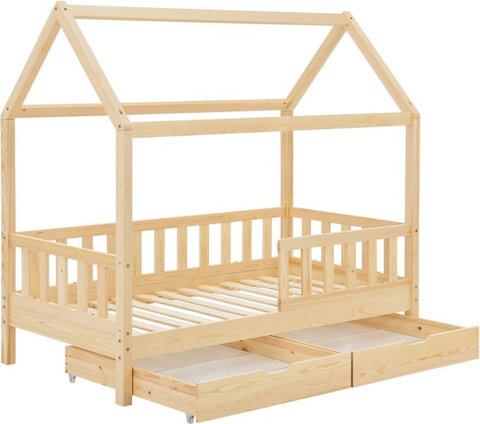 Kinderbed Marli - 90 x 200 cm - Houtkleur - Incl. bedlades