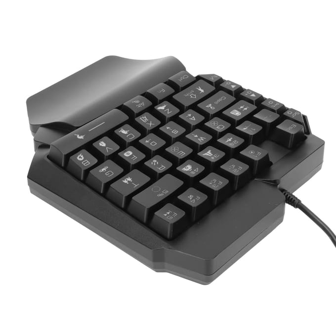 Clavier de jeu à une main USB Design ergonomique Rétroéclairé RVB Plug and Play Demi-clavier pour