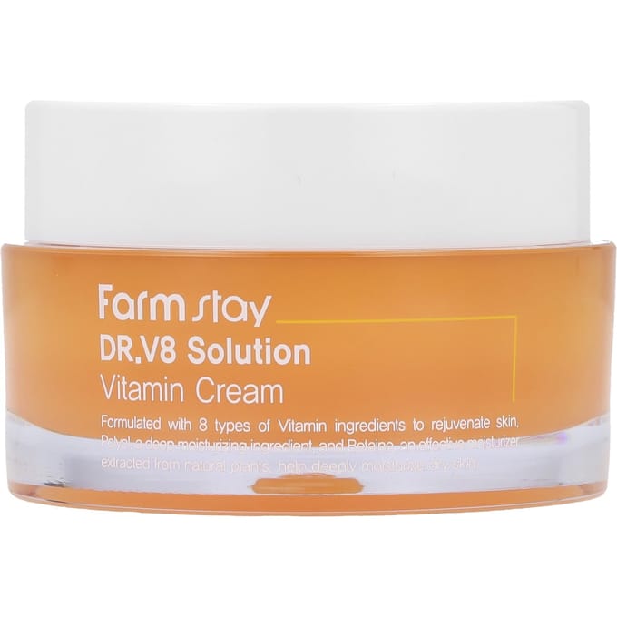 Farm Stay DR.V8 Solution Vitamin Cream 50ml +RANDOM GIFT orange