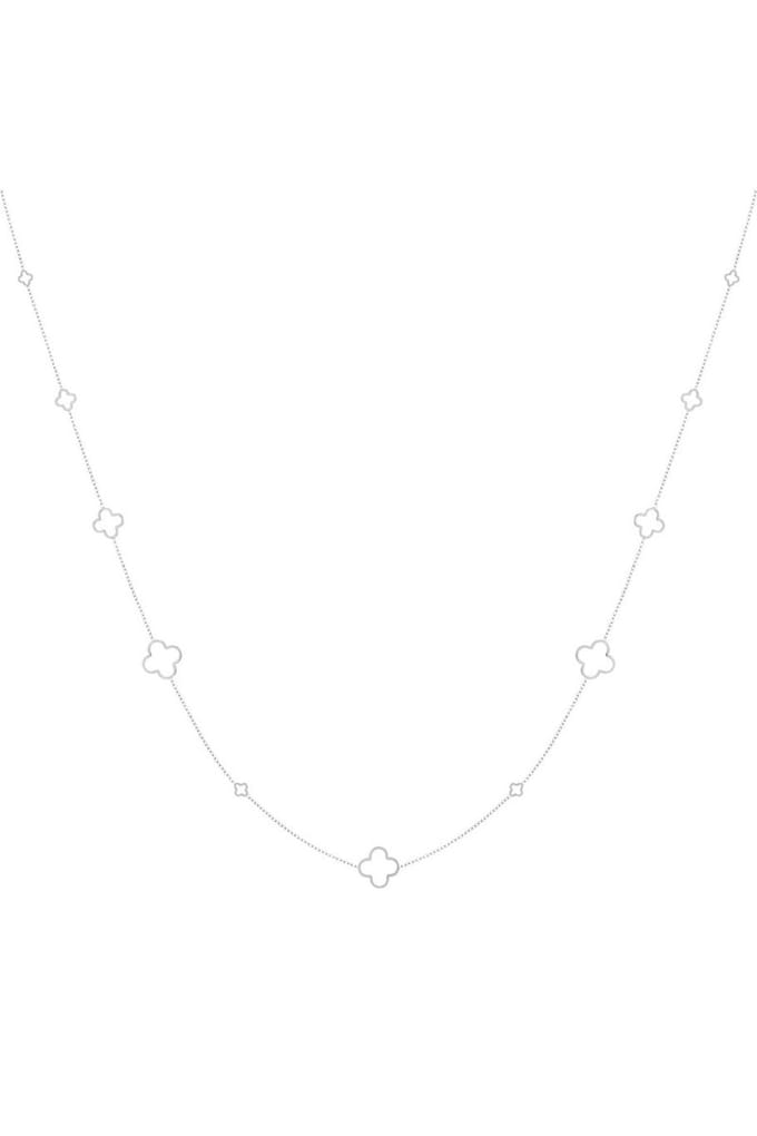 Ketting lang klavertjes Zilver Stainless Steel