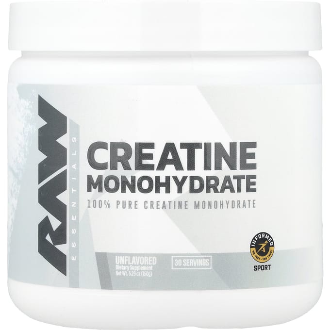 Raw Nutrition, Monohydrate de Créatine, Non aromatisé, 5,30 oz (150 g)
