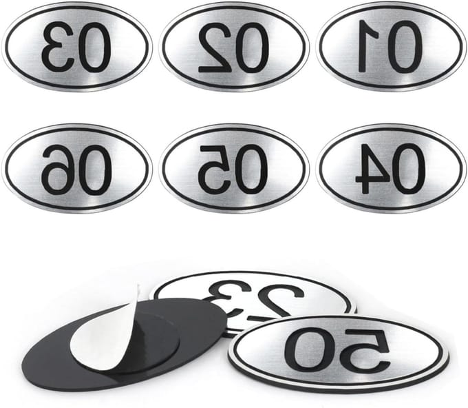 Tafel Nummers - Locker Tags - Restaurant Indeling - Elegant Gegraveerd - 50 Sets - Zilver
