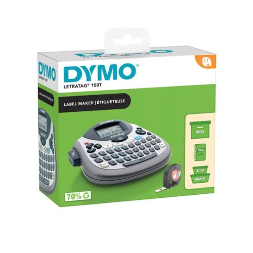 Labelprinter dymo letratag 100t draagbaar azerty 12mm zilver