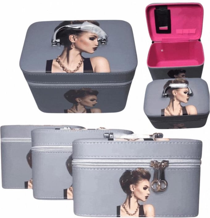 Beautycase -3-in-1 - Cosmetica Organizer - Grijs