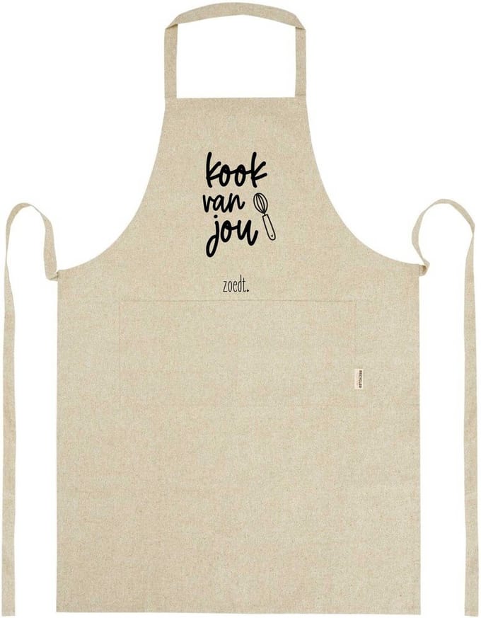 Zoedt - beige schort - Kook van jou - gerecycled materiaal