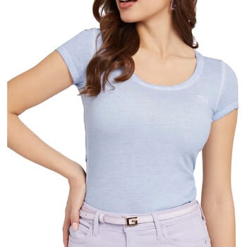 Dames-T-shirt Guess Es Script Logo Scoop Nk