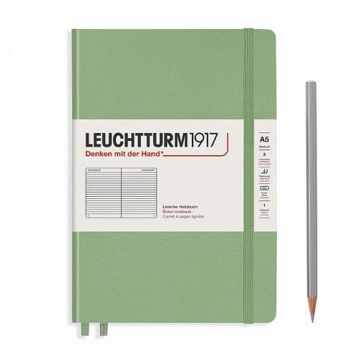 Leuchtturm notitieboek medium pastel groen lijn - Notebook - 4004117569982