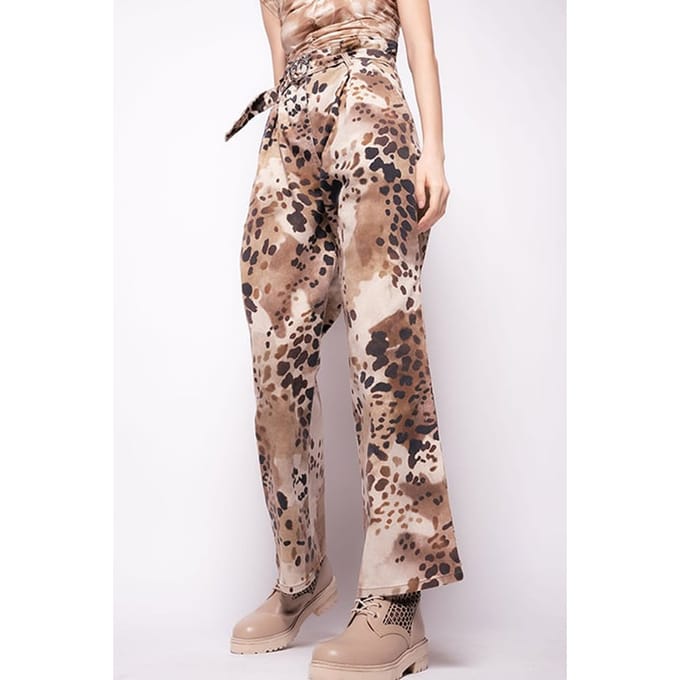 PINKO Piacenza Pantalone Pj631 Drill Beige/brown Multi-colour Maat: 36 | Straight Broeken Outlet | Dames | Beige