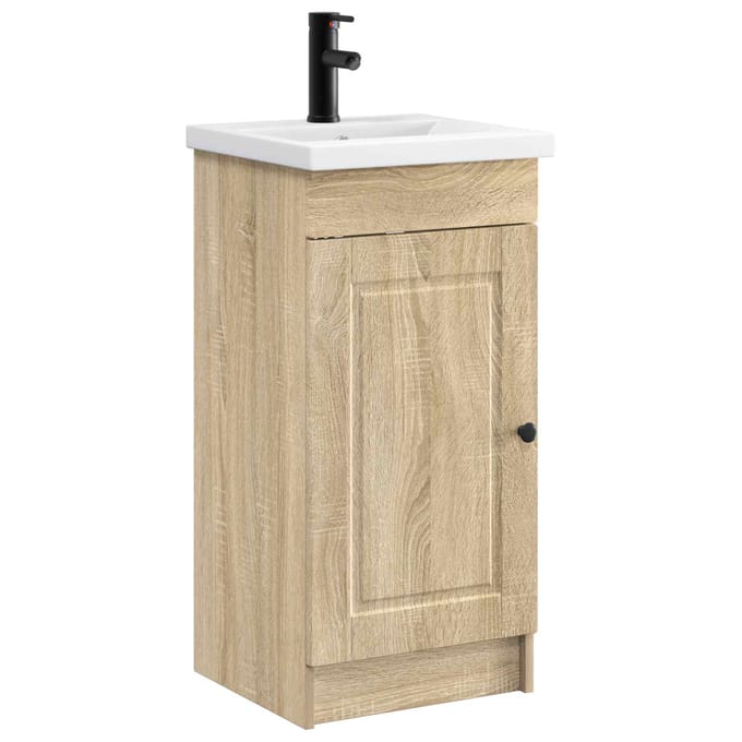 vidaXL - Badkamer - Vanity - met - Wastafel - Sonoma - Eiken - 42 - x - 40 - x - 84,5 - cm